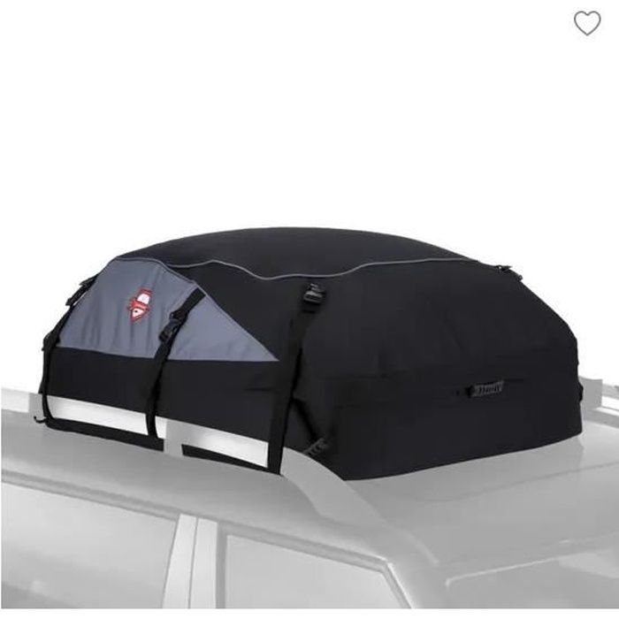Sac De Toit Voiture Etanche Impermeable Valise De toit Coffre De Toit Voiture Noir Souple 17 Pieds Cubes 460L (110x85x50cm)