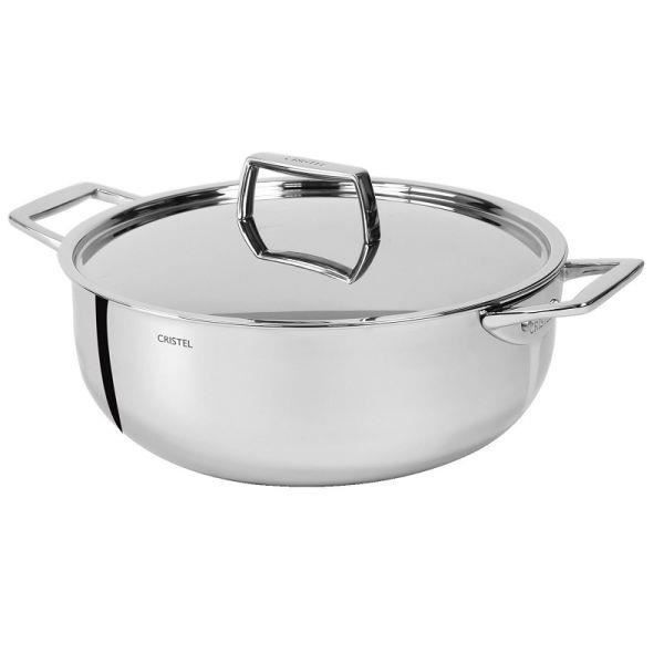 FAITOUT INDUCTION 2 ANSES 28 CM CASTEL PRO 5 PLY POIGNEE FIXE - CRISTEL