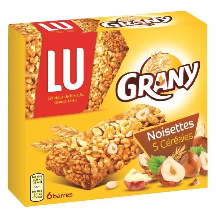 Barres Grany noisettes 125 g Lu