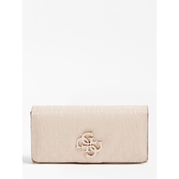 Guess - Grand portefeuille tendance femme en simili cuir maxi logo Chic Shine (swsg7746590) blush taille 10 cm