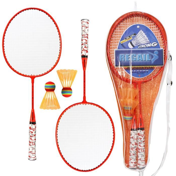 1 paire Ensemble de raquettes de badminton pour enfants avec balles badminton à 2 joueurs Jeu de sport en plein air intérieur-70