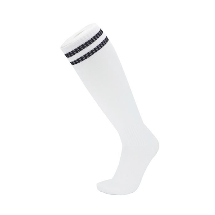 Chaussettes de football section mince pour enfants Chaussettes montantes de Compression Garçon Fille Chaussettes de sport à rayures