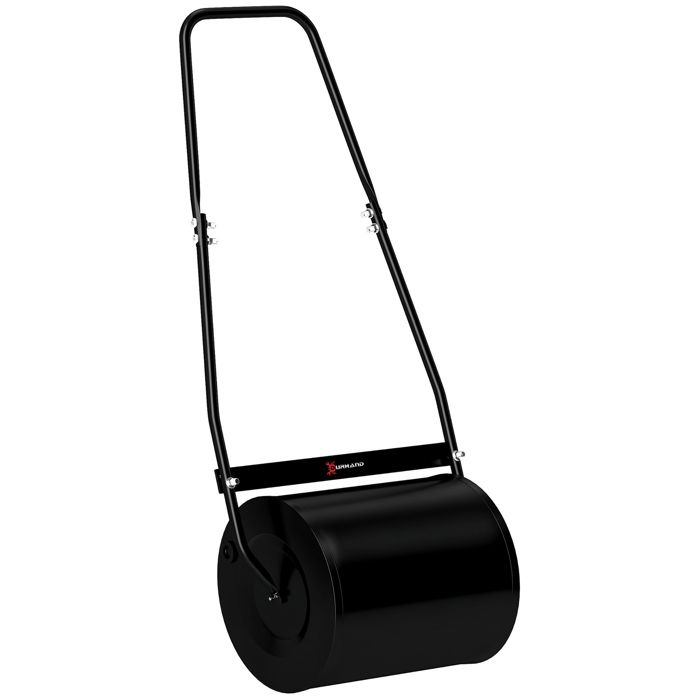 Rouleau à gazon jardin en acier avec poignée dim. 47L x 32l x 105H cm lestage max. 30 L noir 47x32x105cm Noir
