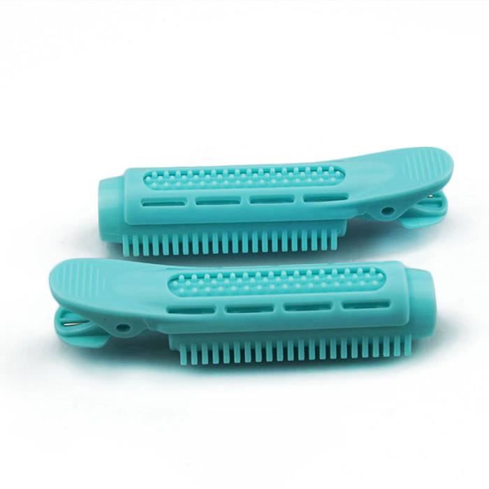 2pcs Clips de bigoudi de racines de cheveux manuels Preming Fluffy Barbers Hair Styling Perm Clip Tools - Bleu