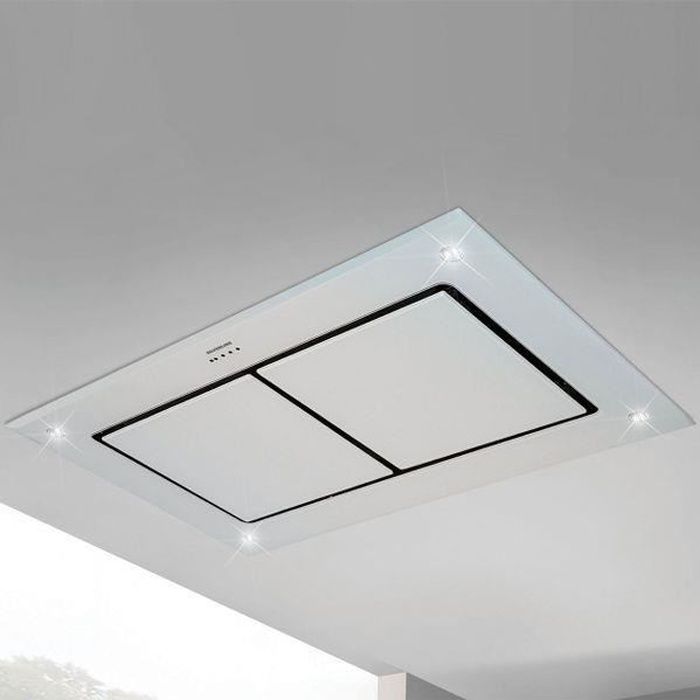 Hotte cuisine encastrable Silverline ZORA verre trempé 120 cm Blanc