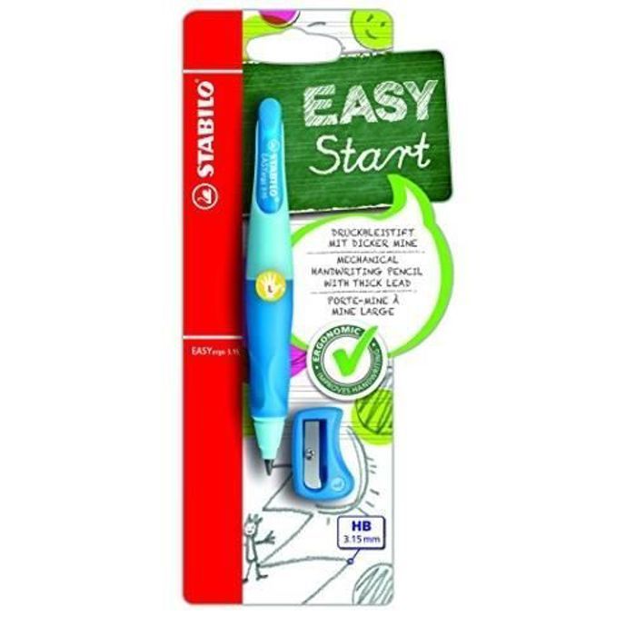 STABILO Porte-mine Blister Easy ergo 3.15 gaucher + 1 taille-crayon -Bleu