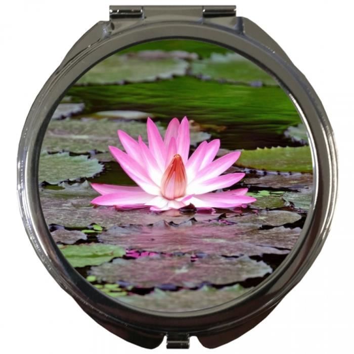 Miroir de Poche Rond - Fleur De Lotus Buddha Yoga j-s