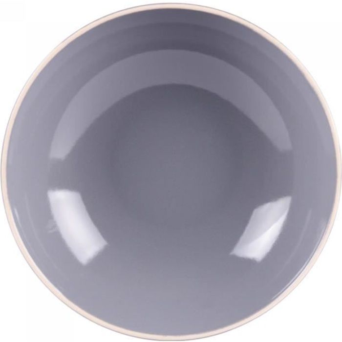 Assiette creuse alpha 22 cm gris (lot de 6) - Table Passion Gris