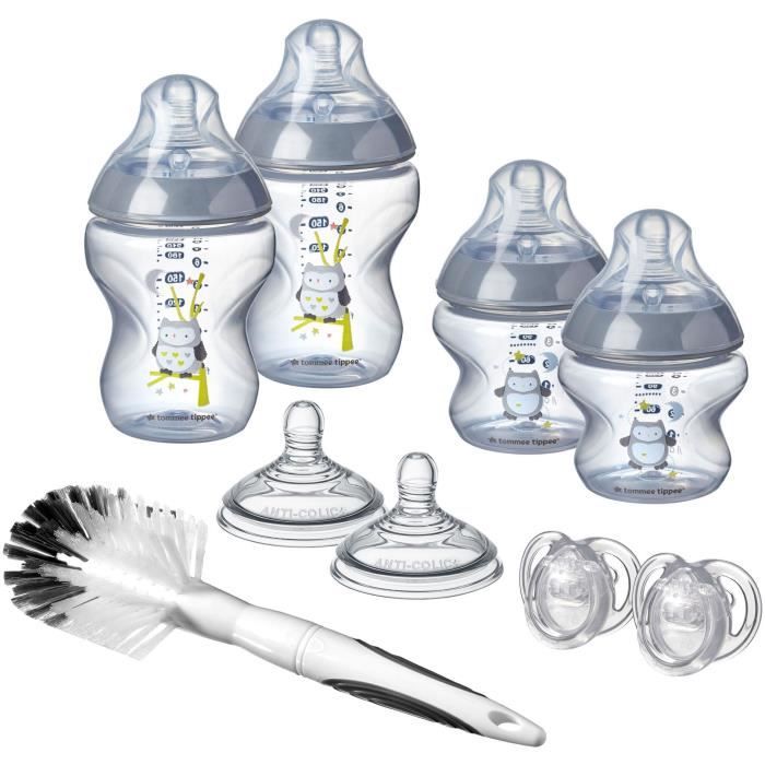 TOMMEE TIPPEE Biberon Kit Naissance pour Nouveau-né Closer to Nature, Ollie la Chouette