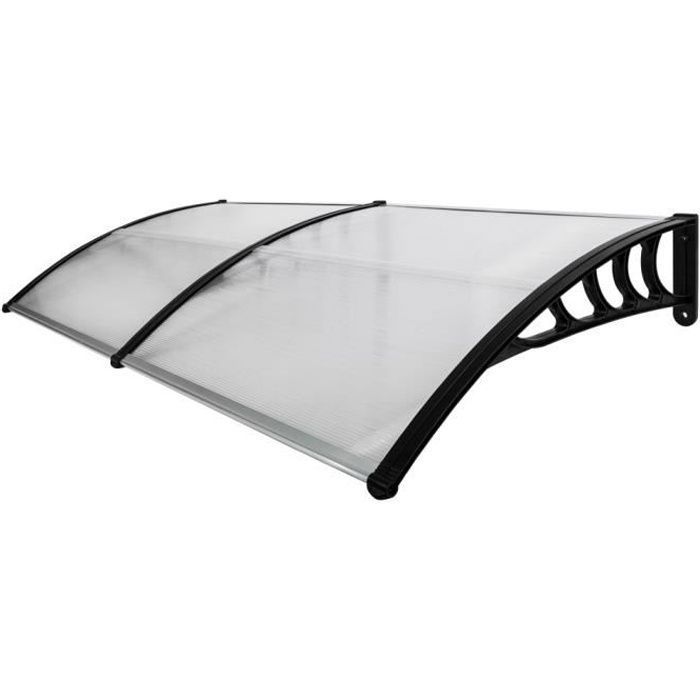 VIVOHOME Auvent De Porte De Fenêtre En Polycarbonate Brun Avec Support Noir Et Commentaires