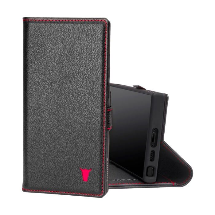 TORRO Étui portefeuille cuir pour Samsung Galaxy S23 Ultra – Noir protection GEO-AS-3