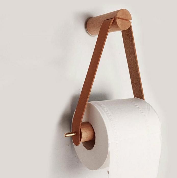 Porte-rouleau Serviettes Papier En Bois Marron Et Métal Noir Avec Porte-épices Et Serviettes