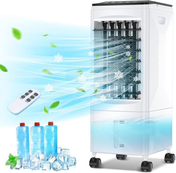 Climatiseur Mobile XTTANK 5 En 1 - 1200 Ml, Télécommande, Veilleuse RGB - Mini Clim Pour Bureau Et Chambre