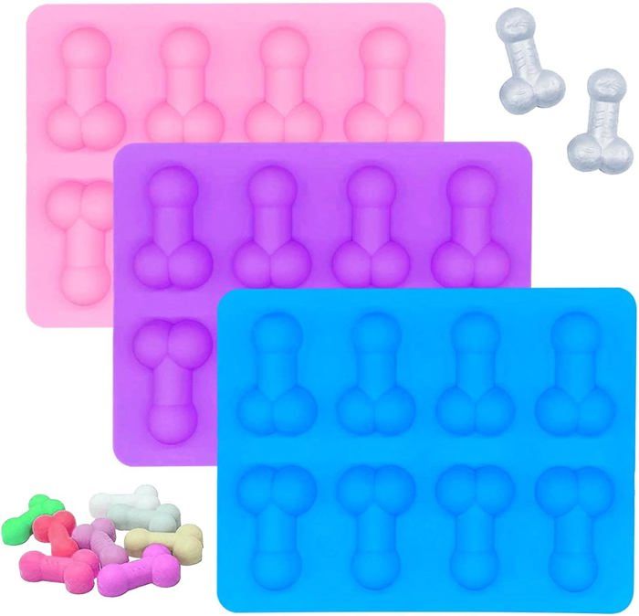 Moule à Glaçons Silicone Forme Drôle - 3D, Carré, Pour Gelée Ou Chocolat. Idée Cadeau Marrante Pour Fêtes - 9