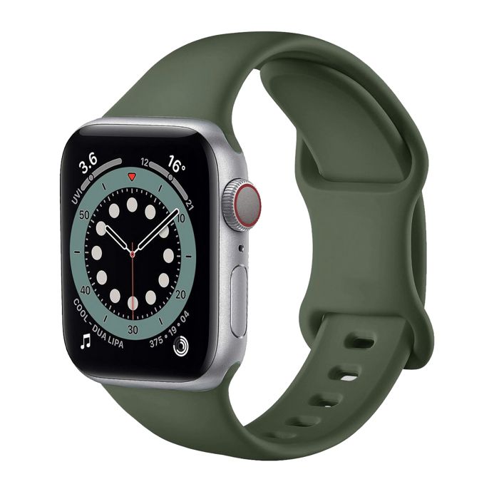 Bracelet Silicone Souple Kaki compatible avec Apple watch 42mm 44mm 45mm 49mm Serie 9 8 7 6 5 4 3 2 1 SE - Yuan Yuan