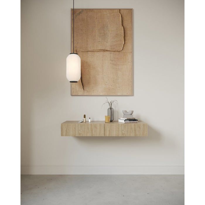 Coiffeuse - NOLIE - 110 cm - suspendu - avec tiroir - en aspect chêne