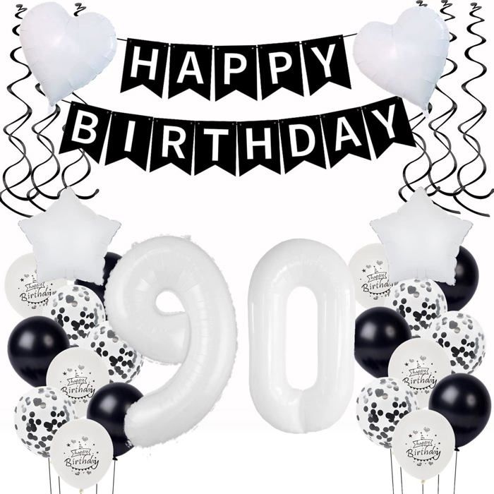 Ballon 90 Ans Anniversaire Crème, Décoration 90 Ans Ballon Femme Homme Ballon 90 Ans Anniversaire Crème, Décoration 90 Ans Ballon Femme Homme