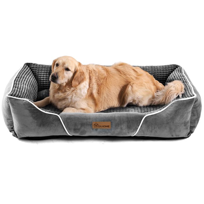 Comparer les prix de YITAHOME Panier Géant- Grand Chien - Gris - Dehoussable - Orthopédique - lit Chien - Matelas Lavable - 76x61cm