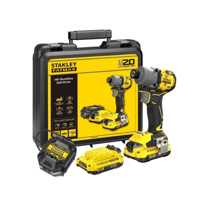 Visseuse à impact sans fil 18V STANLEY FATMAX V20 SFMCF830D2K QW Brushless 230Nm 2 batteries 2 Ah + chargeur