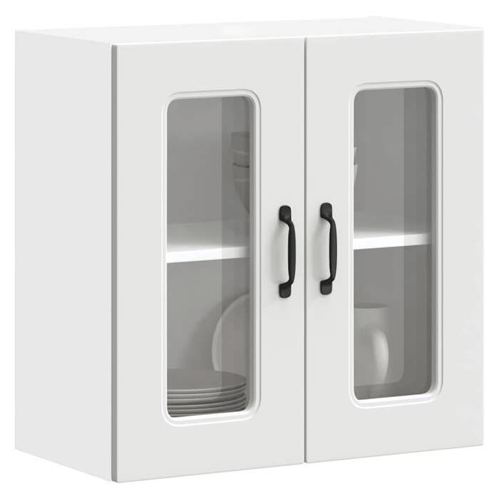 “RabaisMeuble haut suspendue - VIDAXL - Armoire murale de cuisine avec porte en verre Kalmar blanc Août38148