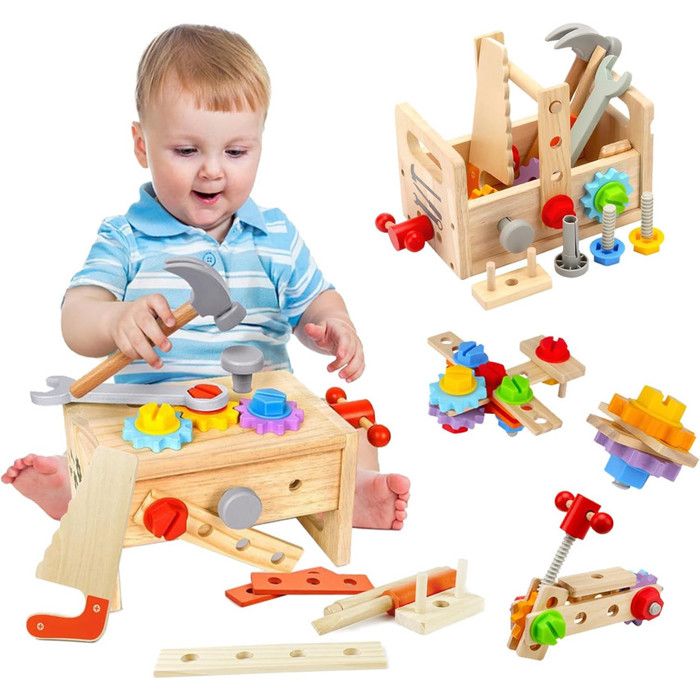 Jouet En Bois Outil Pour Enfant 50 Pièces 2 3 4 Ans,Jeux D