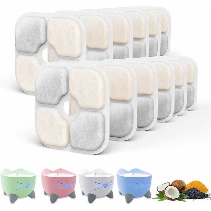 Meilleurs prix pour Lot de 12 Filtres pour Fontaine à Eau pour Chats Compatibles avec Catit PIXI Garde Votre Chat Hydraté et en Santé YYV