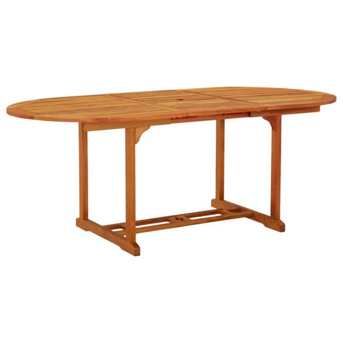 Table de jardin - vidaXL - Extensible - Bois deucalyptus - Trou de parasol