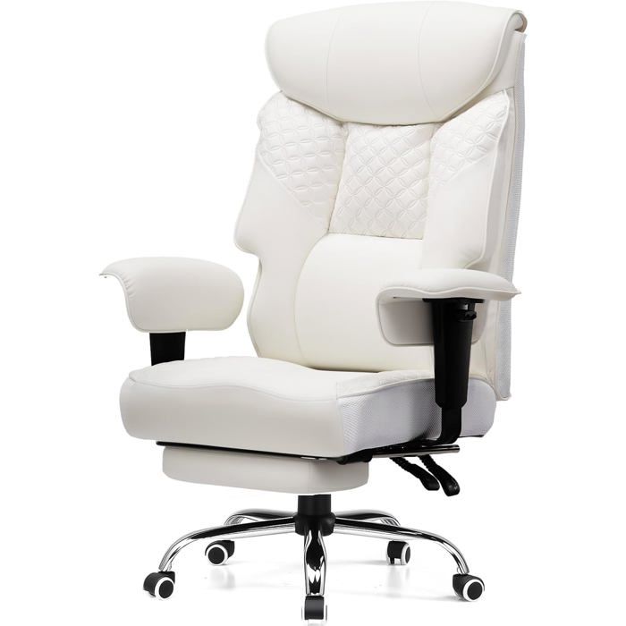 Chaise Gaming Grandes Tailles 180kg Bureau Ergonomique Siège 3D Réglable avec Repose Pieds Cuir PU Confort - vue 5