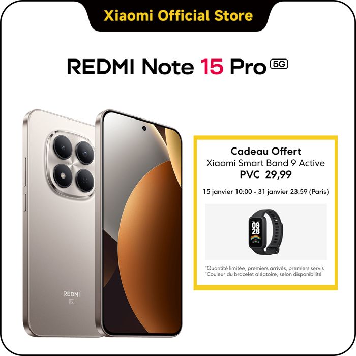 REDMI Note 15 Pro 5G Gris Titane 12 GO + 512 GO Corning® Gorilla® Glass Victus® 2