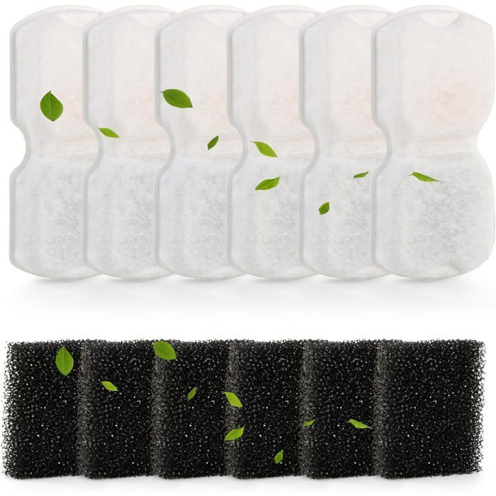 12 Filtre Fontaine Eau Chat Pour Fontaine A Eau Pour Chat Inox Filtre - 6 Filtre À Charbon Et 6 Éponge En Mousse Pour 9.5 *[YF487]