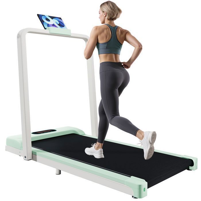 Tapis de marche pliable - Memkey - 1195 x 54 x 105 cm - Vert - 1-6 km/h LED Bluetooth