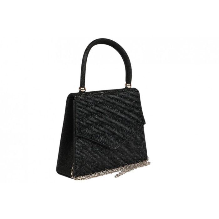 Pochette cérémonie-Nyls Création-Sac de Soiree Noir Strass Pochette Femme Originale Mariage Soisy - Noir