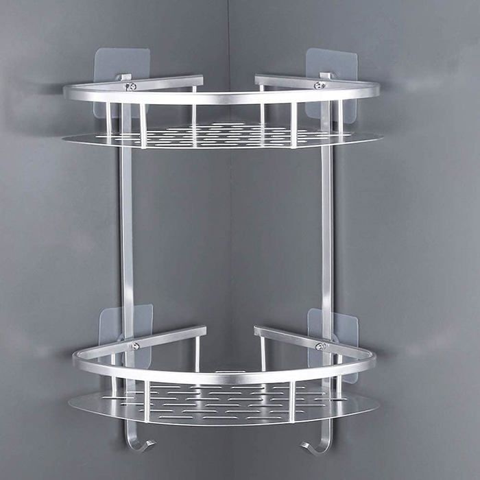 Étagère dangle de douche - VETOBIOL - Sans perçage - Aluminium antirouille - 2 tablettes - Capacité 60 livres Étagère dangle de douche - VETOBIOL - Sans perçage - Aluminium antirouille - 2 tablettes - Capacité 60 livres
