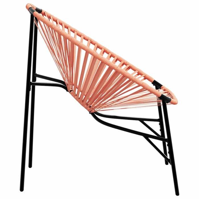 Chaise œuf de jardin - 1 PLACE - noir et orange résine tressée CC2439