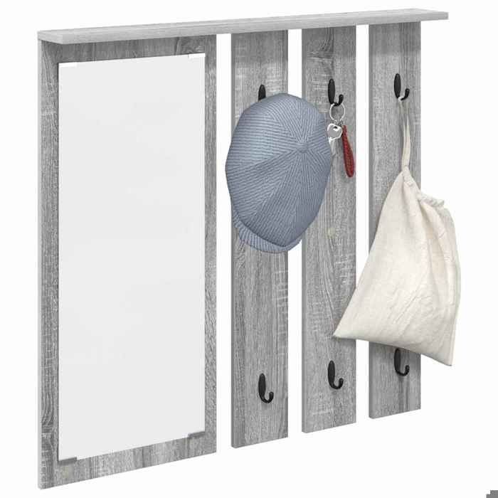 Meuble Étagère - Gris - Porte-manteau mural - 1 pc - avec étagère Sonoma gris 84x10x80 cm B5054