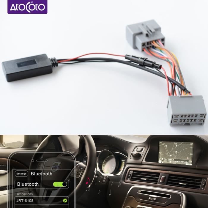 Adaptateur de câble de voiture Bluetooth 5.0 Module AUX IN pour Volvo S40 V40 V50 V70 S60 S70 S80 C30 C70 XC70 connecteur ISO