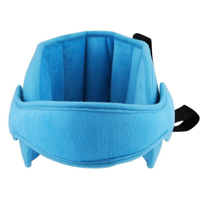 Coussin d'appui-tête de siège de sécurité pour siège auto avec bande de fixation pour enfants bébé (bleu) -BON