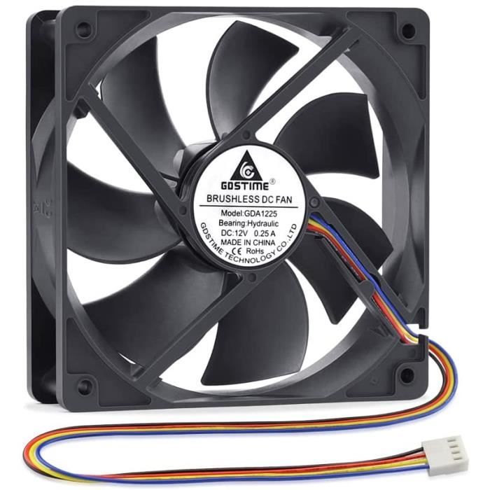 Ventilateur de refroidissement PWM 120 mm 4 broches PC CPU Ventilateur  Refroidisseur DC 12V Brushless Boitier de radiateur de[745] - Cdiscount  Informatique