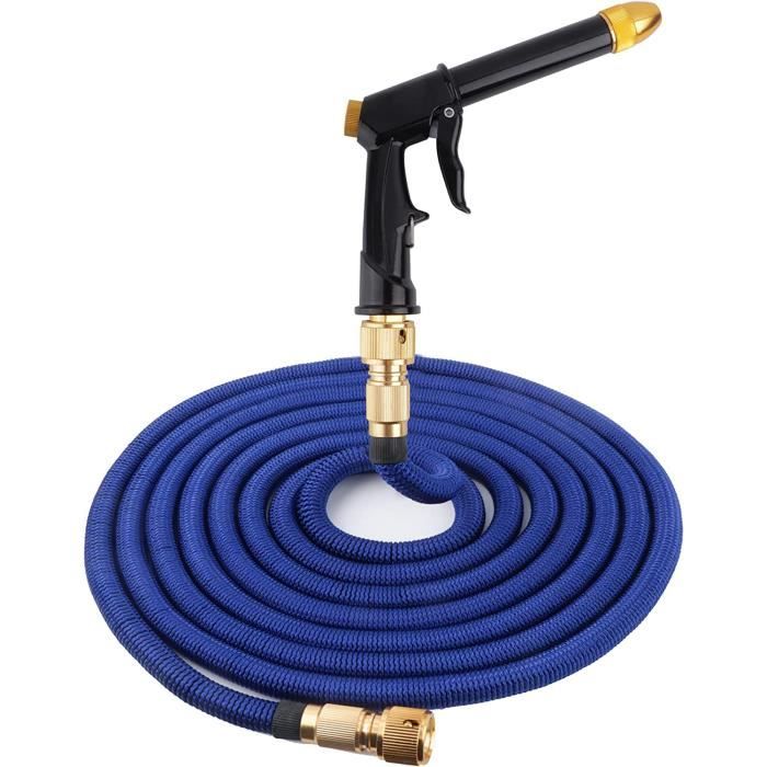 Tuyau D'Arrosage Extensible 30m - Avec Pistolet 8 Modes Et Adaptateurs - 100FT Flexible