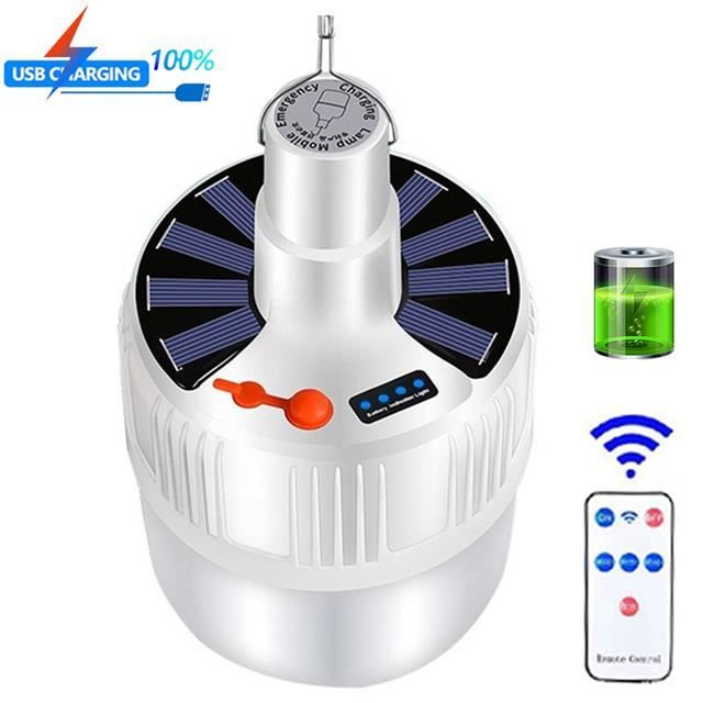 Lampe LED Suspendue Pour Tente Avec Télécommande - Lampe De Camping, Pêche, Rouge Et Blanc, étanche | Mivardi