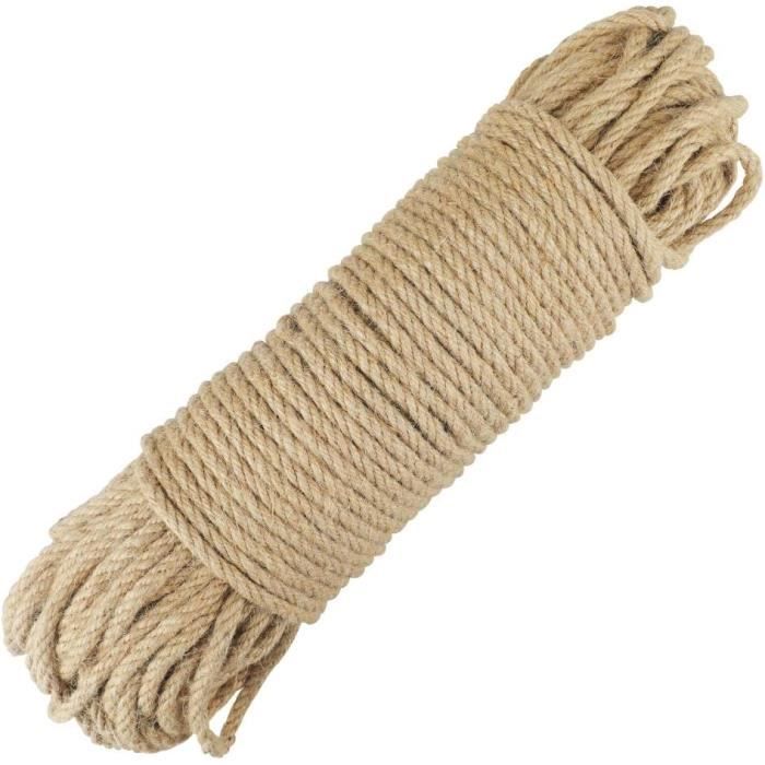 Corde En Coton Naturel Rouge 6 Mm X 50 M - Moulinet Pour Macramé, Artisanat, Jouets Animaux
