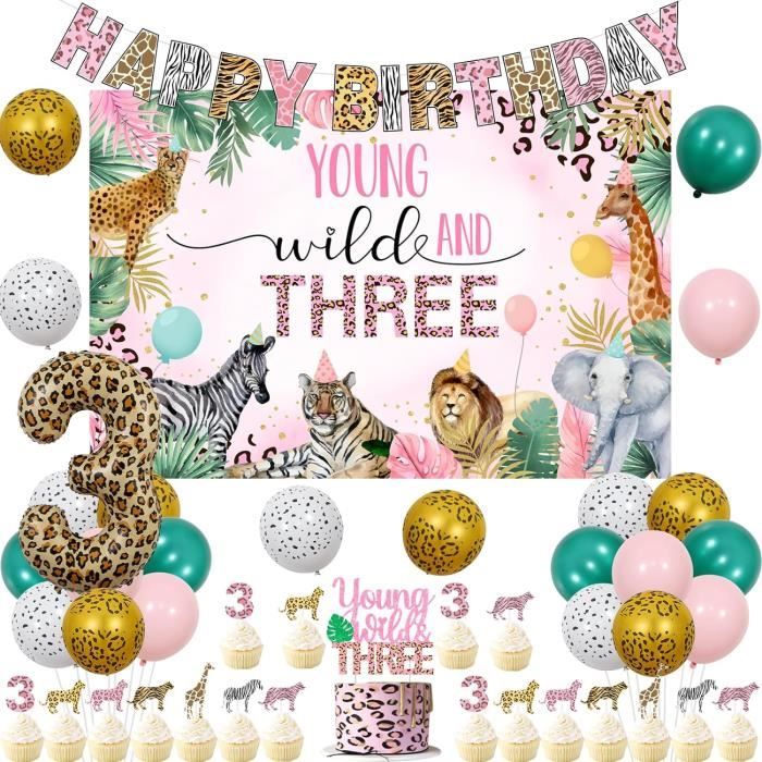 Kit Anniversaire Fille Thème Guépard - Serviettes, Tasses, Boîte à Gâteries - Déco De Table Disney