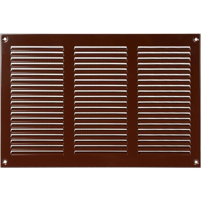 Grille D'aération Marron 350x350 Mm Avec Moustiquaire - Prostko LTD