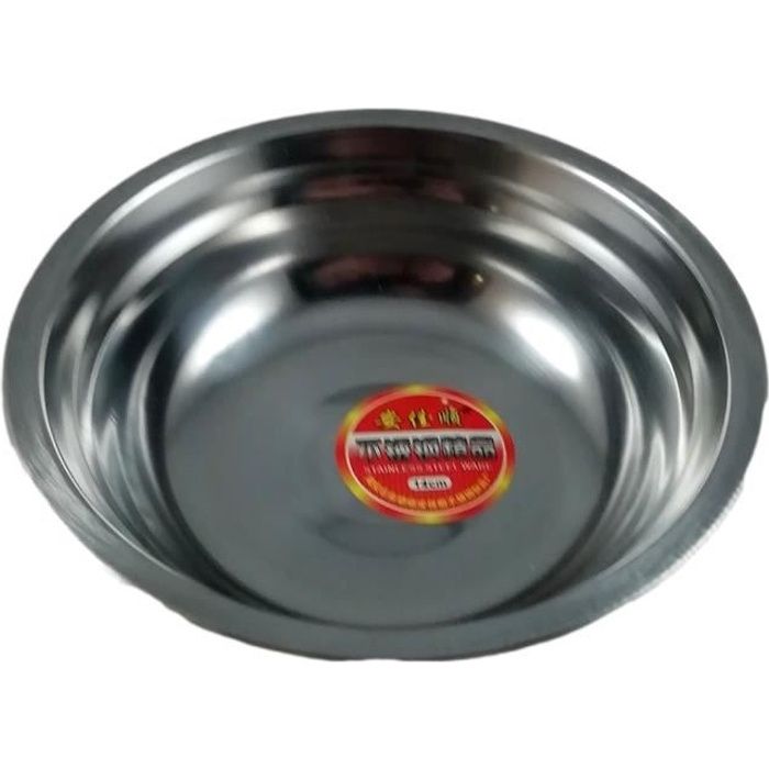 Gamelle Bol en Acier Inoxydable Chat Petit Chien Animal Diamètre 14 cm