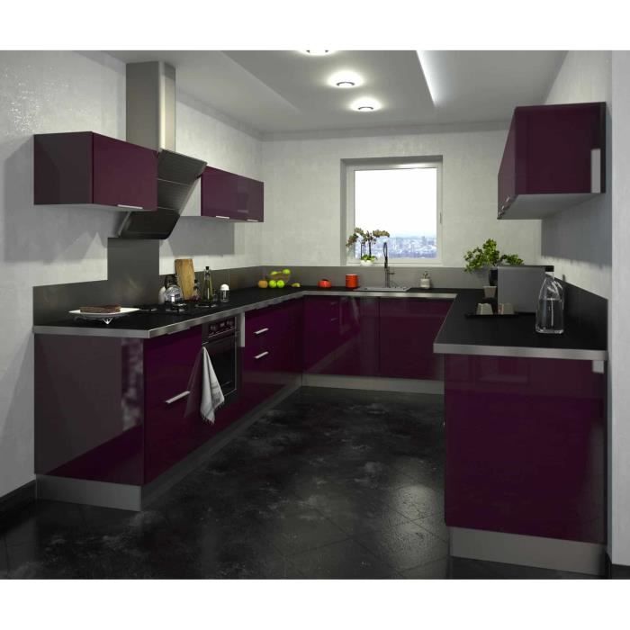 Cuisine Type 11 - 325cm - 260cm - 325cm - Aubergine - Cuisine complète