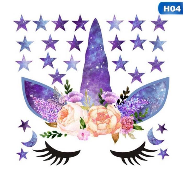 1pc 25 25cm Dessin Anime Mignon Licornes Coeur D Etoile Stickers