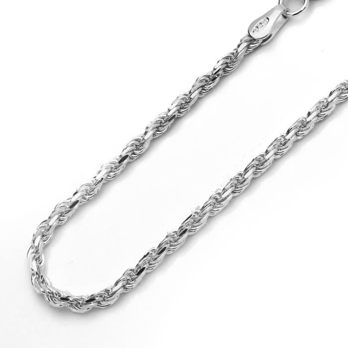 Chaîne De Cou En Argent 925 Maille Cœur - Longueur 44 Cm, épaisseur 4 Mm - Neuf Avec étiquettes