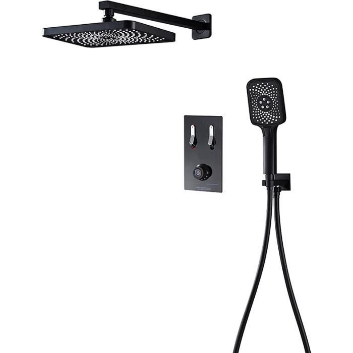 Douche Encastrable Noir Colonne Douche Encastrable Thermostatique, Kit