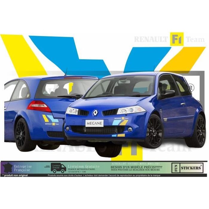 Renault Megane 2 F1 TEAM - kit complet - Tuning Sticker Autocollant Graphic Decals