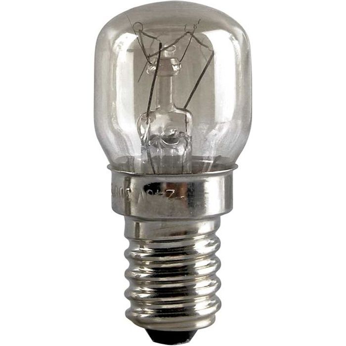 Ampoule universelle pour four 15 watts SES E14 haute température 300 degrés Transparent 